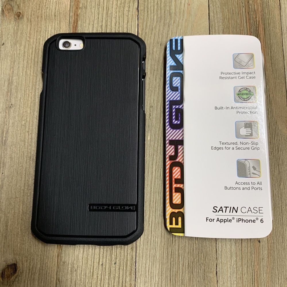 BODY GLOVE® Satin iPhone 6/6s Protective Impact Gel Case Antimicrobial BLACK